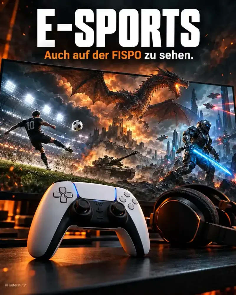 Plakat: E-Sports, auch auf der FiSpo zu sehen